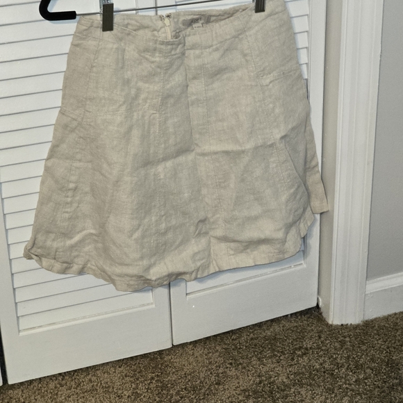 LOFT Womens 4 Petite Tan A-Line Linen Skirt - Picture 1 of 4